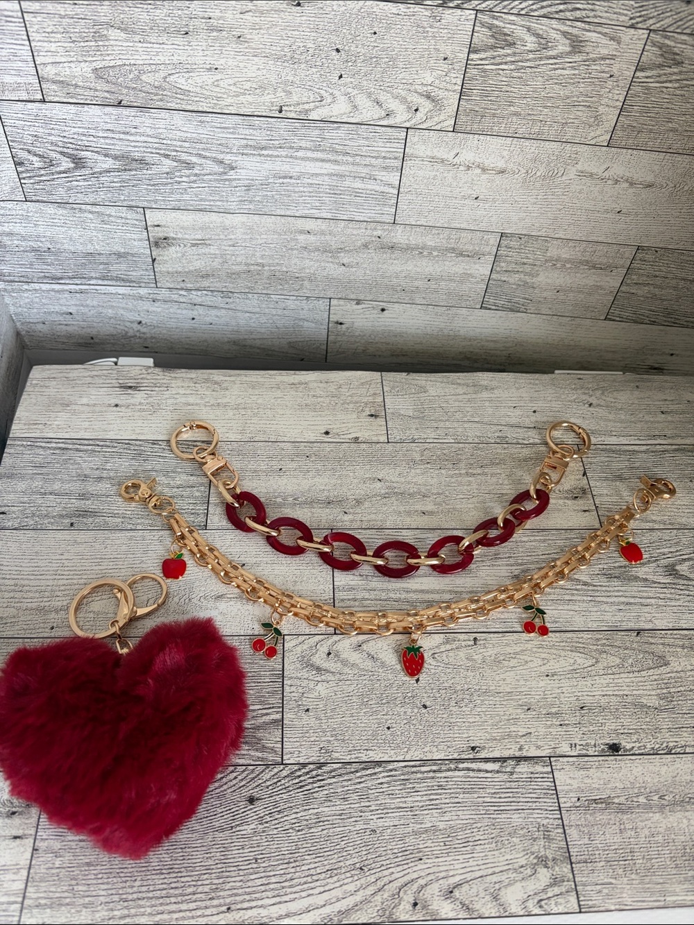 3 piece bag charm set